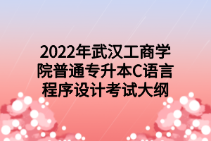 2022年武漢工商學(xué)院普通專升本C語(yǔ)言程序設(shè)計(jì)考試大綱