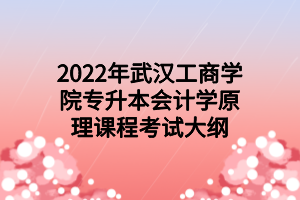 2022年武漢工商學(xué)院專升本會(huì)計(jì)學(xué)原理課程考試大綱